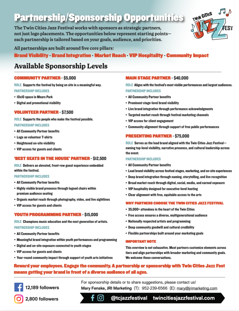 2026 Sponsorship Flyer page 2
